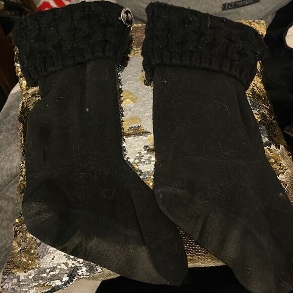 Michael kors black cable knit s/M boot socks mid calf/ankle - Picture 7 of 9